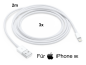 Preview: 3x iPhone SE Lightning auf USB Kabel 2m Ladekabel